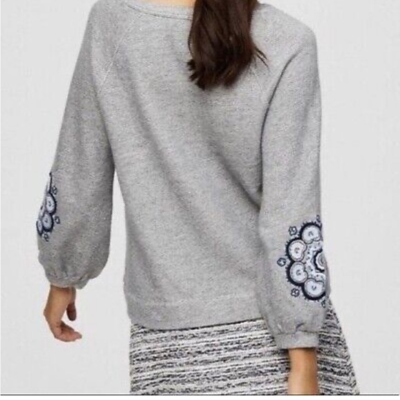 Loft sweatshirt with floral embellishments NWT - Picture 2 of 6